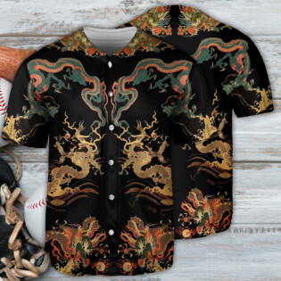 Dragon Chinese Dragon Royal - Baseball Jersey - Owl Ohh - Owl Ohh