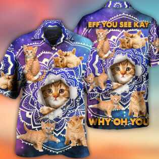 Cat Tabby Cat Yoga Galaxy Yoga Pose Funny - Hawaiian Shirt - Owl Ohh - Owl Ohh