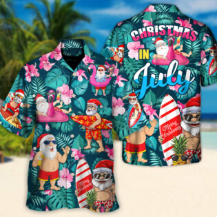 Christmas In July Funny Santa Claus Tropical Style - Hawaiian Shirt - Owl Ohh-Owl Ohh