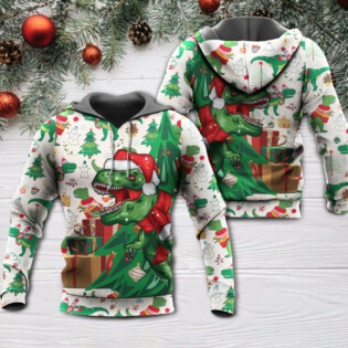 Christmas Dinosaurs Xmas Tree T-rex Merry Rexmas - Hoodie - Owl Ohh - Owl Ohh