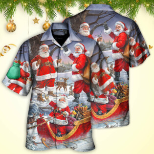 Christmas Funny Santa Claus Happy Xmas Is Coming Art - Hawaiian Shirt - Owl Ohh - Owl Ohh