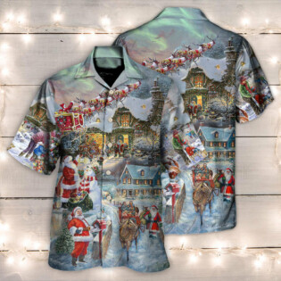 Christmas Wonderful Time Of The Year Santa Claus Coming - Hawaiian Shirt - Owl Ohh for men and women, kids - Owl Ohh