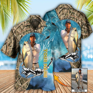 Fishing Blue Water Cool Custom Photo Personalized - Hawaiian Shirt - Owl Ohh - Owl Ohh