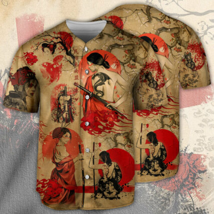 Samurai Girl Tattoo Strong - Baseball Jersey - Owl Ohh