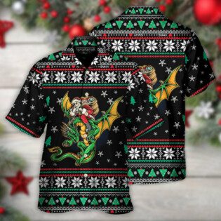 Christmas Santa Claus With Dragon - Hawaiian Shirt - Owl Ohh for men and women, kids - Owl Ohh