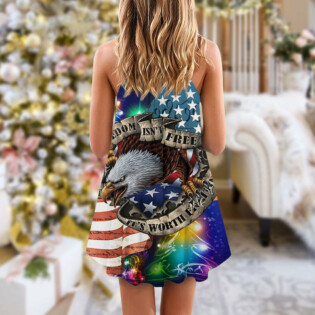 America Freedom Merry Christmas - V-neck Sleeveless Cami Dress - Owl Ohh - Owl Ohh