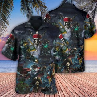 Pirate Skeleton And Thunder - Hawaiian Shirt - Owl Ohh - Owl Ohh