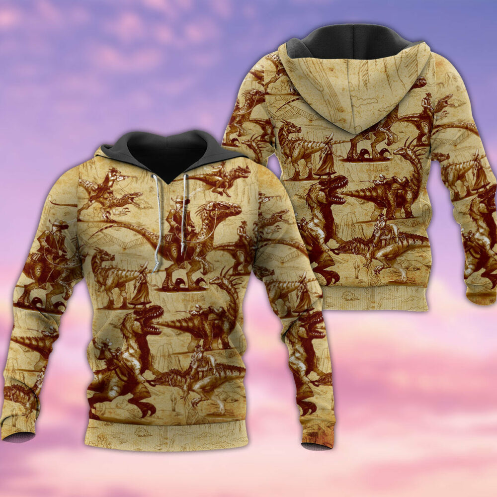 Cowboy Dinosaur Love Life In The Desert - Hoodie - Owl Ohh - Owl Ohh