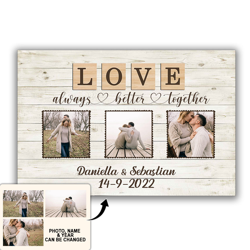 Couple I Cross My Heart Better Custom Photo Personalized - Horizontal Poster - Personalized Photo Gifts - Owl Ohh