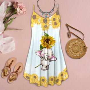Elephant Loves Summer Beautiful Sunflower - Summer Dress - Owl Ohh - Owl Ohh