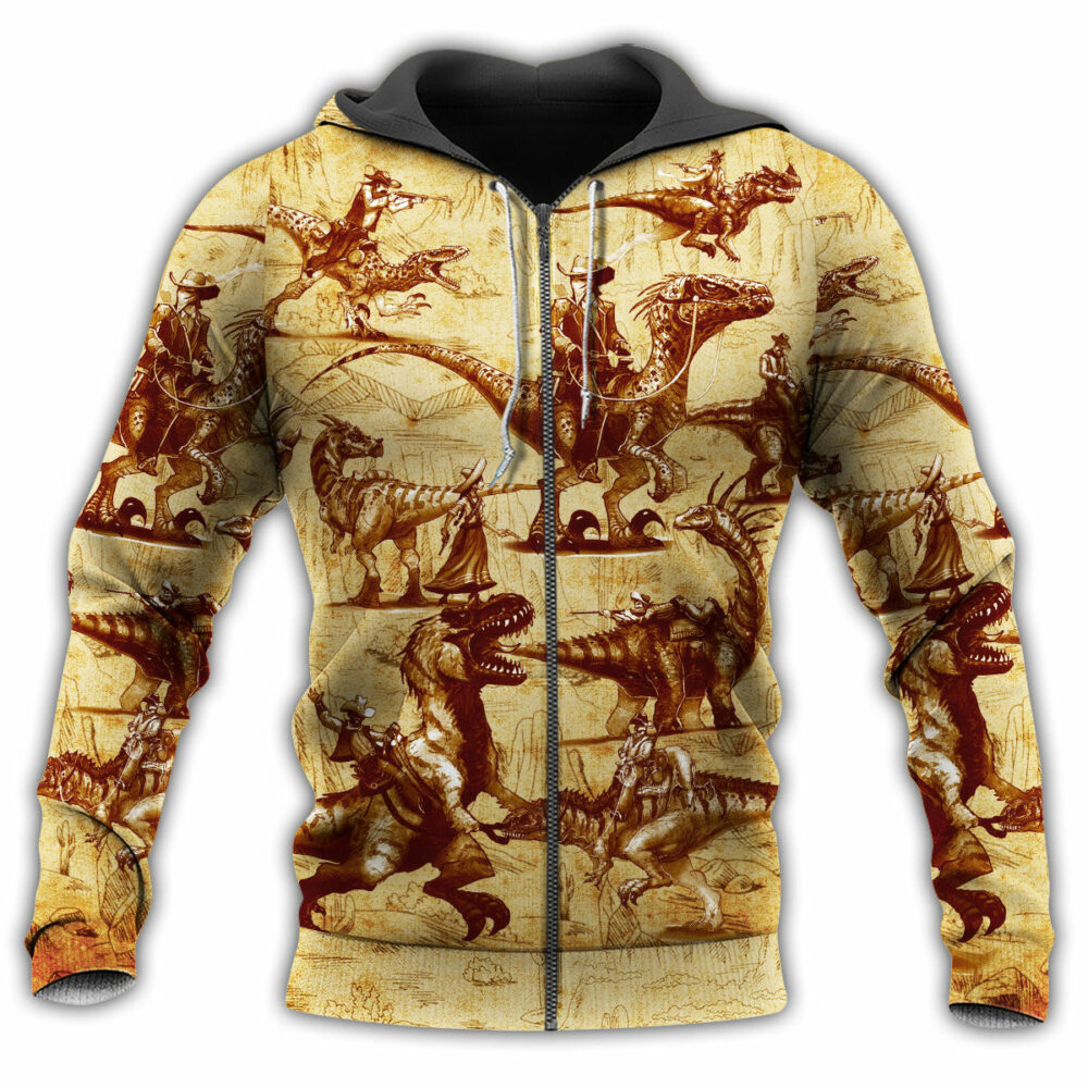 Cowboy Dinosaur Love Life In The Desert - Hoodie - Owl Ohh - Owl Ohh