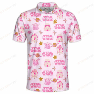 Star Wars Baby Yoda Space Pink Gift For Fans Polo Shirt