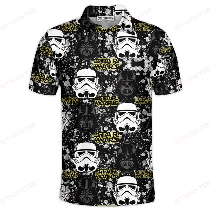 Star Wars Pattern Black and White Gift For Fans Polo Shirt
