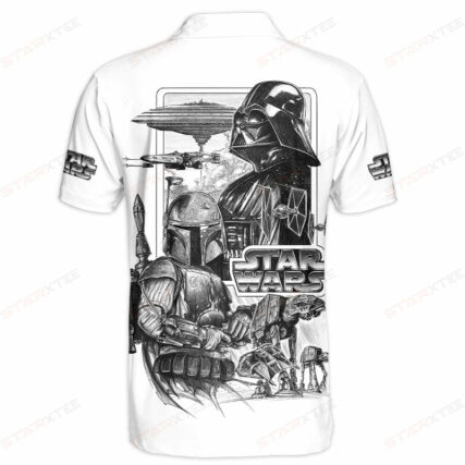 Star Wars Darth Vader Black and White Gift For Fans Polo Shirt