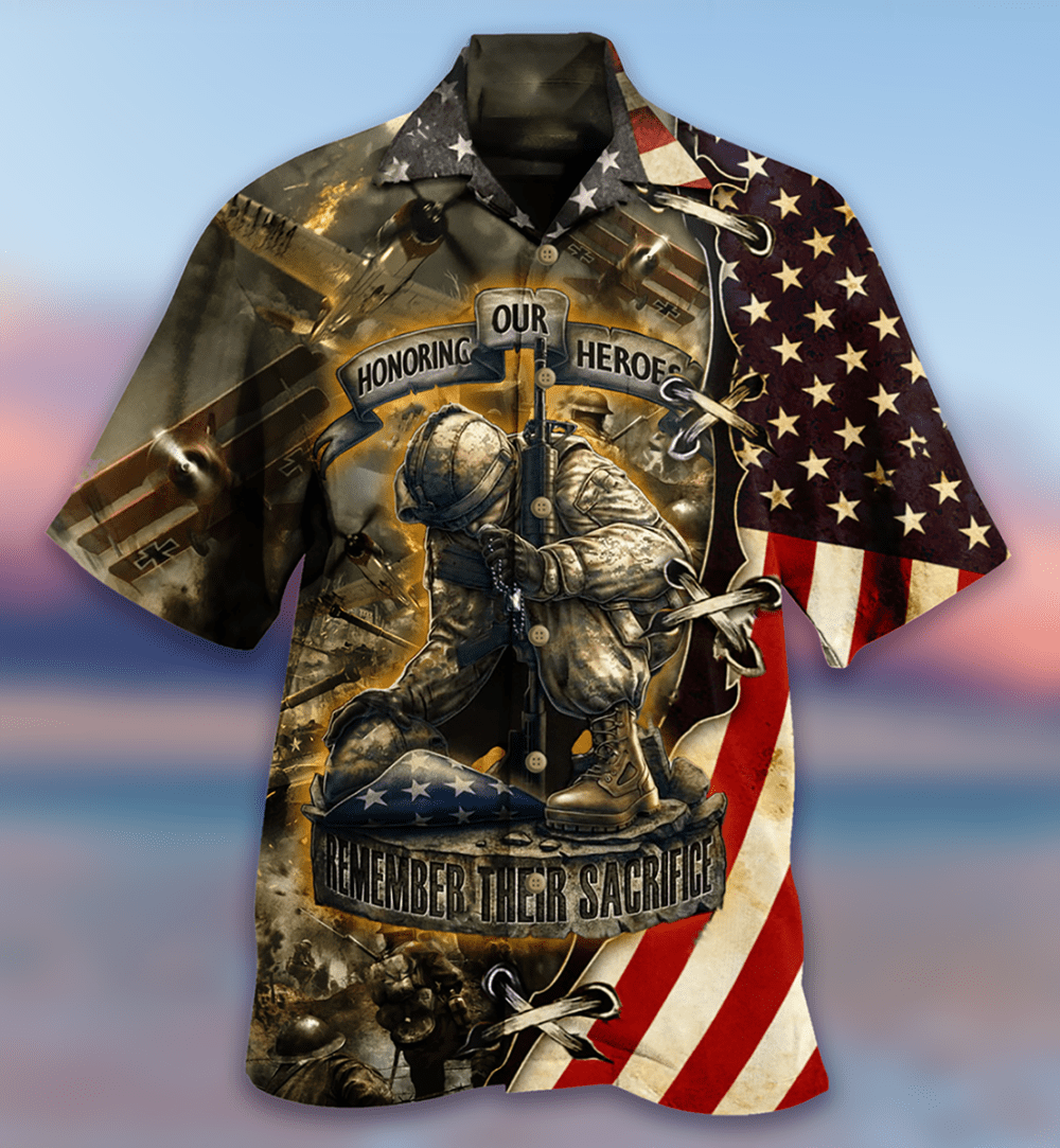 Veteran Honoring Our Heros With Dark Style - Hawaiian Shirt - Owl Ohh - Owl Ohh