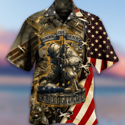 Veteran Honoring Our Heros With Dark Style - Hawaiian Shirt - Owl Ohh - Owl Ohh