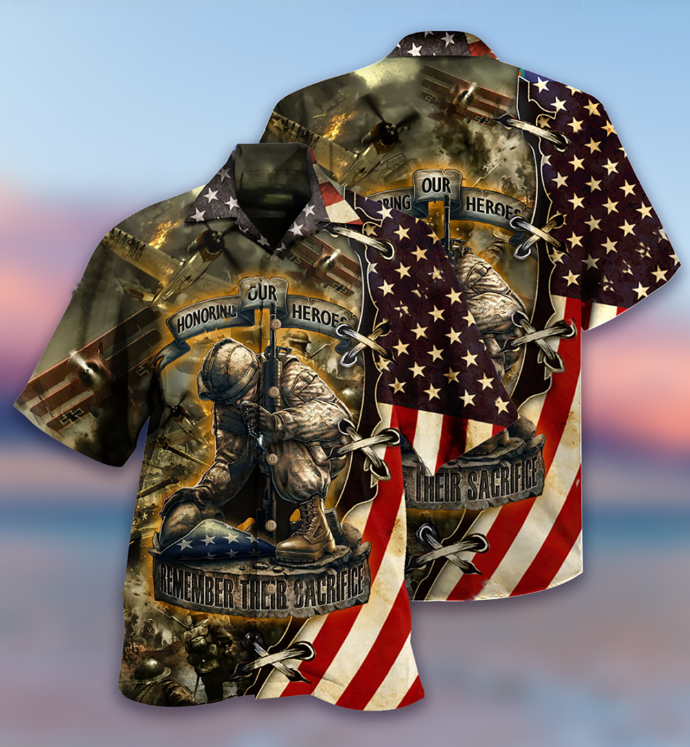 Veteran Honoring Our Heros With Dark Style - Hawaiian Shirt - Owl Ohh - Owl Ohh