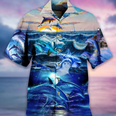 Dolphin Lovely Love Ocean Love Human - Hawaiian Shirt - Owl Ohh - Owl Ohh