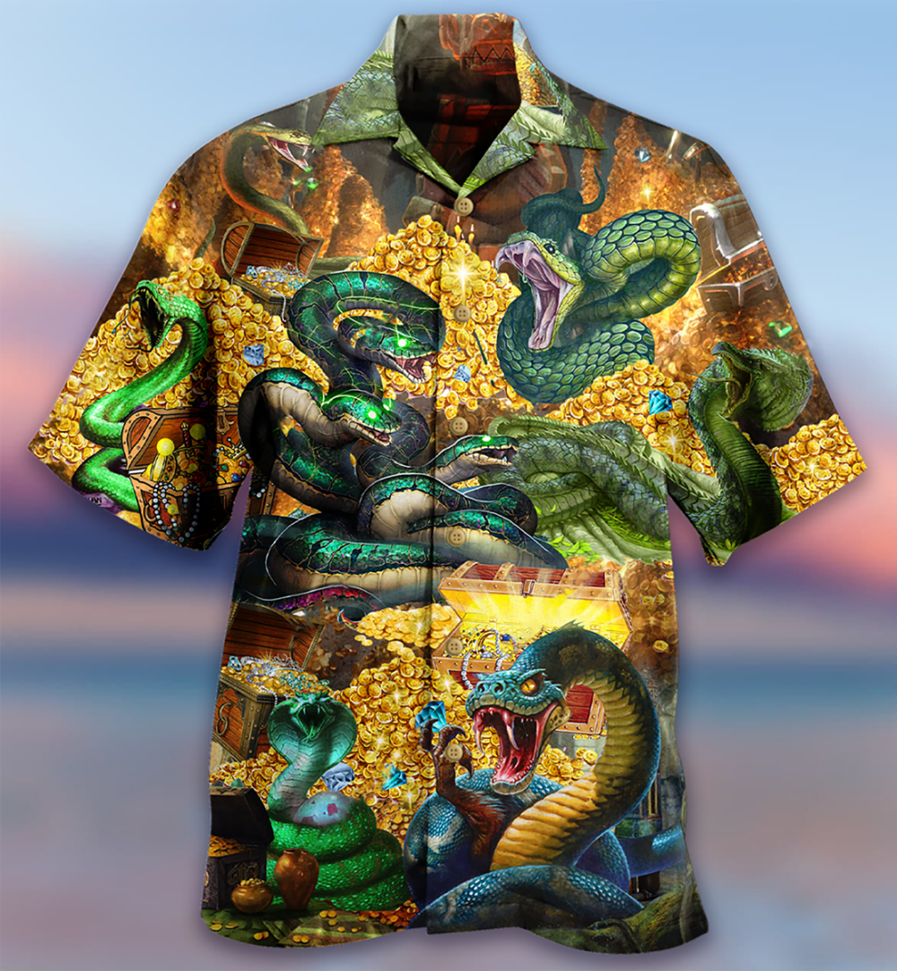 Snake Love Gold Cool - Hawaiian Shirt - Owl Ohh - Owl Ohh