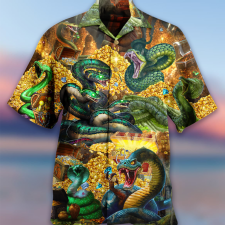 Snake Love Gold Cool - Hawaiian Shirt - Owl Ohh - Owl Ohh