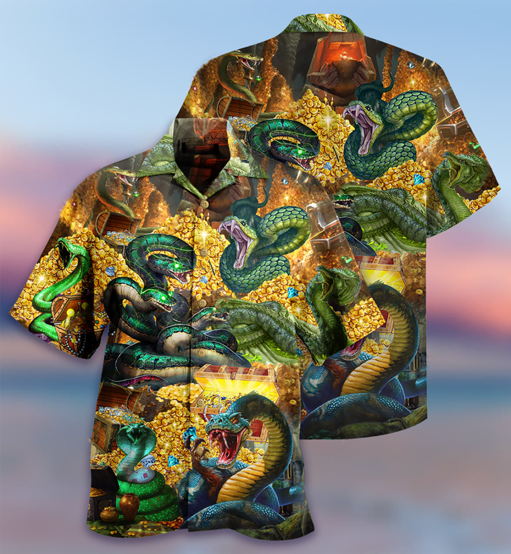 Snake Love Gold Cool - Hawaiian Shirt - Owl Ohh - Owl Ohh