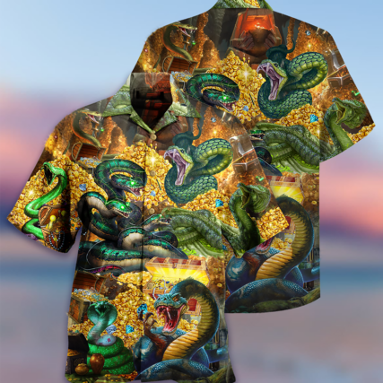 Snake Love Gold Cool - Hawaiian Shirt - Owl Ohh - Owl Ohh