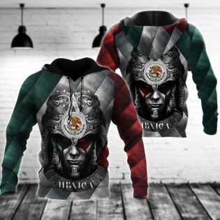 Aztec Warrior Mexico With Red And Blue - Hoodie - Owl Ohh - Owl Ohh