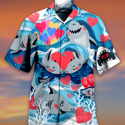 Shark Couple Love Style - Hawaiian Shirt - Owl Ohh - Owl Ohh