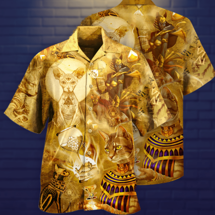 Egypt Cat Style - Hawaiian Shirt - Owl Ohh - Owl Ohh