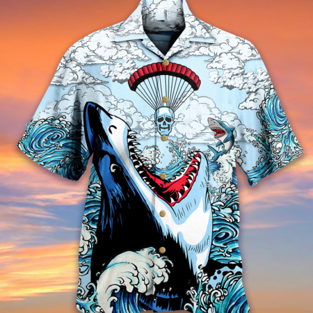 Shark Love Skull Style - Hawaiian Shirt - Owl Ohh - Owl Ohh