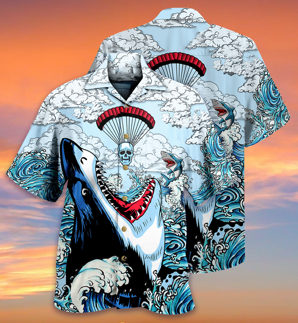 Shark Love Skull Style - Hawaiian Shirt - Owl Ohh - Owl Ohh