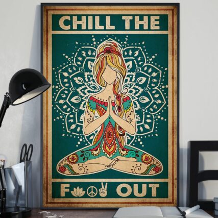 Yoga Love Life Peace Vintage Style - Vertical Poster - Owl Ohh - Owl Ohh