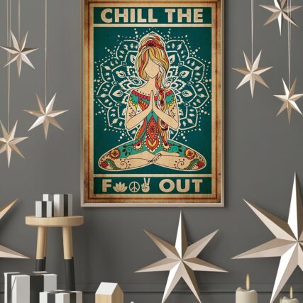 Yoga Love Life Peace Vintage Style - Vertical Poster - Owl Ohh - Owl Ohh