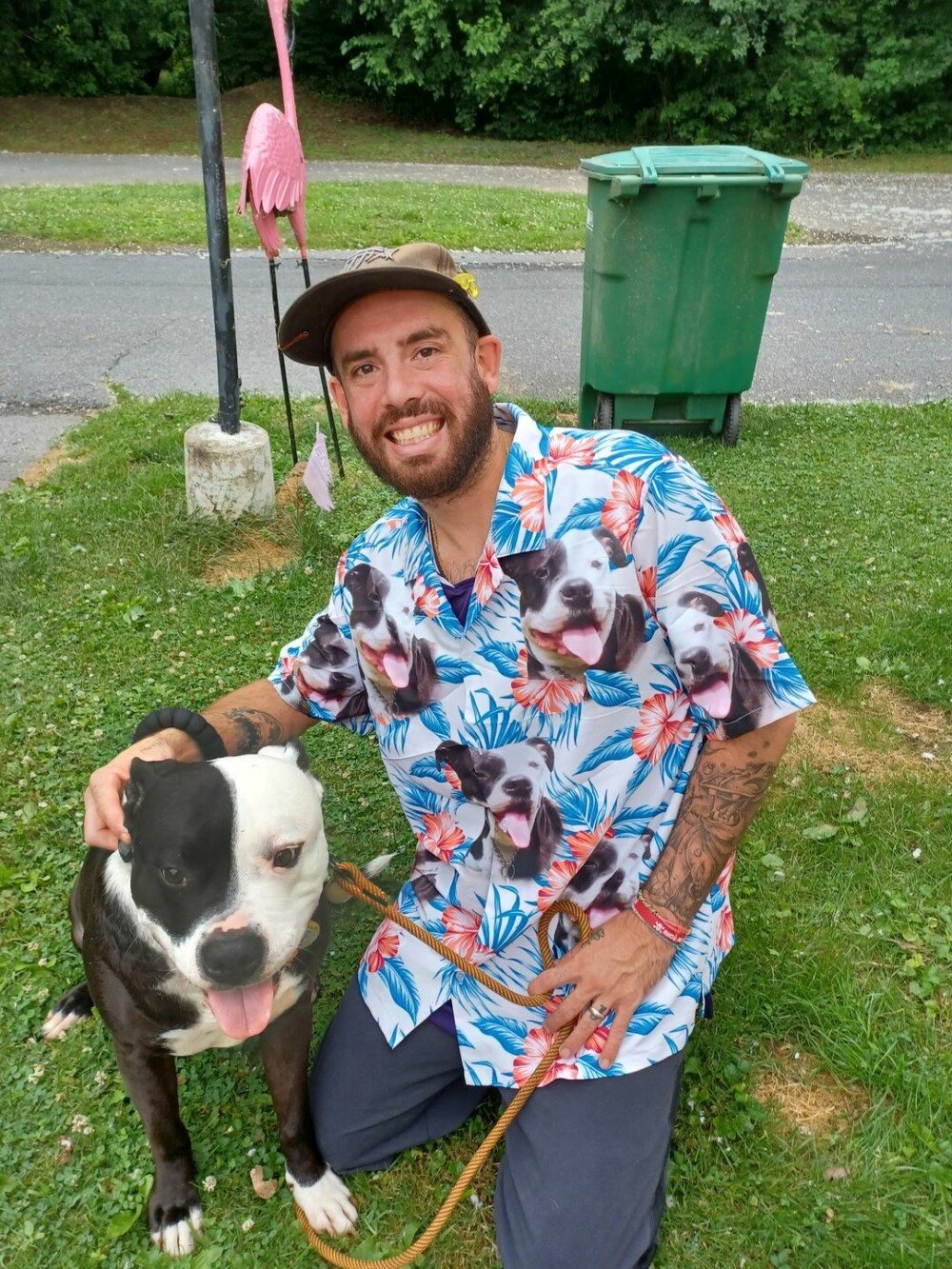 Custom Hawaiian Shirt For Dog Lovers | Personalized Puppy Lovers Gift | Leaves & Flowers Pattern White Color Aloha Shirt