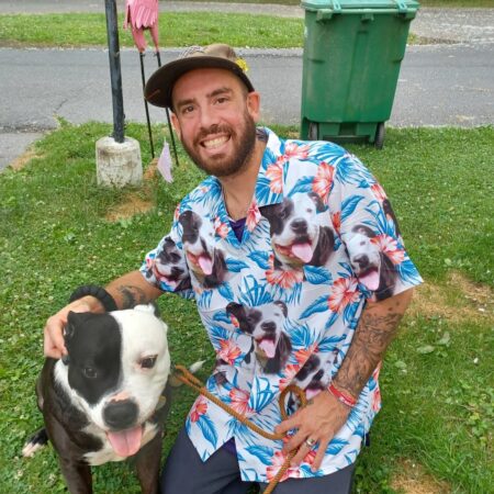 Custom Hawaiian Shirt For Dog Lovers | Personalized Puppy Lovers Gift | Leaves & Flowers Pattern White Color Aloha Shirt