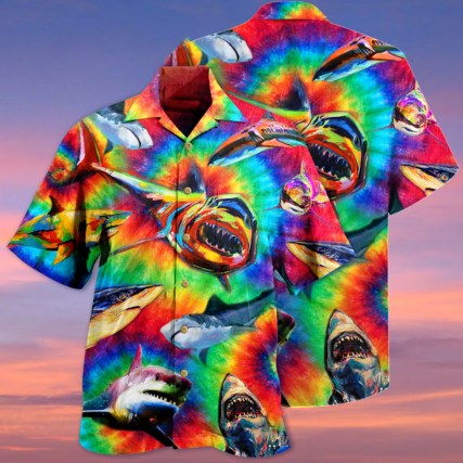 Shark Rainbow Style - Hawaiian Shirt - Owl Ohh - Owl Ohh
