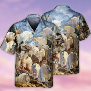 Goat Animals Amazing Moutain Goats With Snow - Hawaiian Shirt - Owl Ohh - Owl Ohh