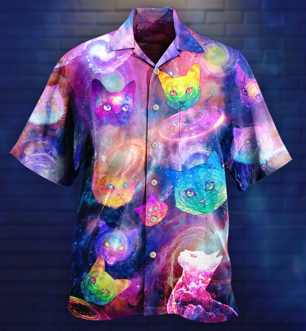 Cat Galaxy Colorfull Style - Hawaiian Shirt - Owl Ohh - Owl Ohh