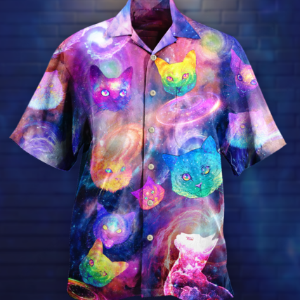 Cat Galaxy Colorfull Style - Hawaiian Shirt - Owl Ohh - Owl Ohh
