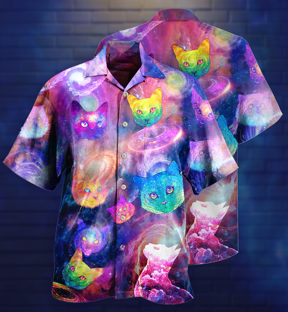 Cat Galaxy Colorfull Style - Hawaiian Shirt - Owl Ohh - Owl Ohh