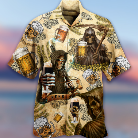Beer Skull Love Beer Happy Day - Hawaiian Shirt - Owl Ohh - Owl Ohh