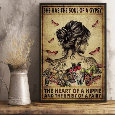 Butterfly She Has The Soul Of A Gypsy - Vertical Poster - Owl Ohh - Owl Ohh