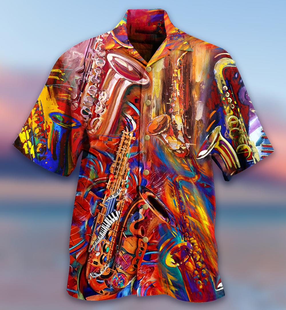 Saxophone Music To The Soul - Hawaiian Shirt - Owl Ohh - Owl Ohh
