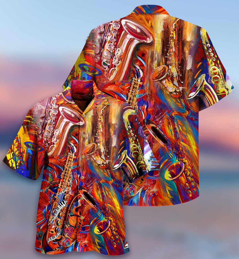 Saxophone Music To The Soul - Hawaiian Shirt - Owl Ohh - Owl Ohh