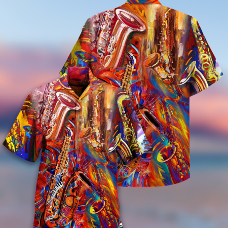 Saxophone Music To The Soul - Hawaiian Shirt - Owl Ohh - Owl Ohh