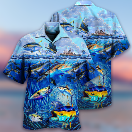 Fishing Love Fish Love Ocean - Hawaiian Shirt - Owl Ohh - Owl Ohh