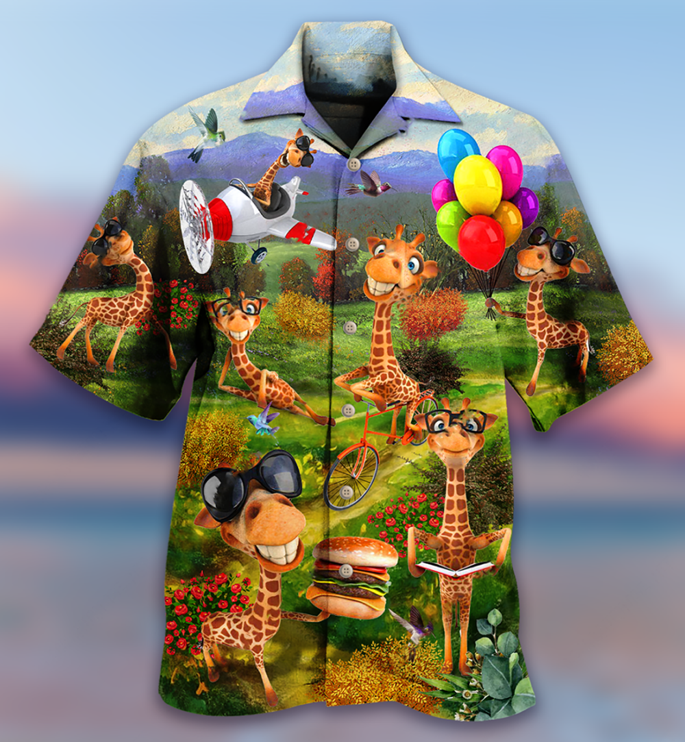Giraffe Smile Happy - Hawaiian Shirt - Owl Ohh - Owl Ohh