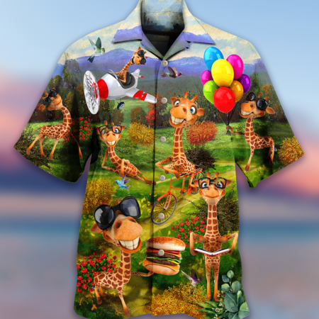 Giraffe Smile Happy - Hawaiian Shirt - Owl Ohh - Owl Ohh