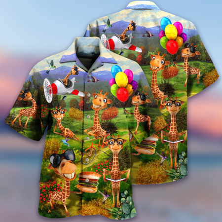 Giraffe Smile Happy - Hawaiian Shirt - Owl Ohh - Owl Ohh