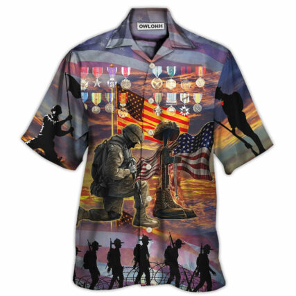 Veteran The High Price Of Freedom Is A Cost Paid By A Brave Few With Lot Of Metals - Hawaiian Shirt - Owl Ohh - Owl Ohh